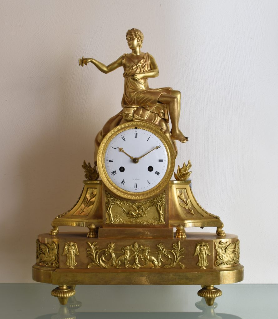 French Ormolu Mantel Clock With Young And Butterfly Soprana Dal 1910 Srl The mercury is driven off in a kiln leaving behind a gold coating. french ormolu mantel clock with young